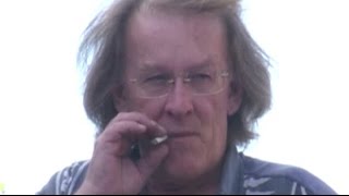 Jefferson Airplane's PAUL KANTNER smokes and jokes with JAY LENO at motorcycle rally