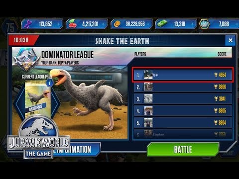 HOW TO BE A NO.1 PLAYER IN THE DOMINATOR LEAGUE  || JURASSIC WORLD - THE GAME #001