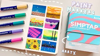 🍒 painting using acrylic simtap markers! 🍊 ft. arrtx ✨