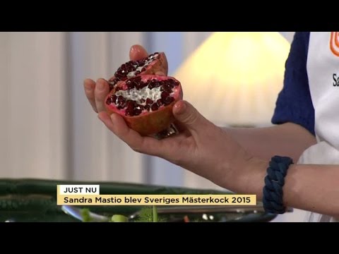 Mästerkocken Sandra Mastio visar hur man gör med granatäpplet - Nyhetsmorgon (TV4)