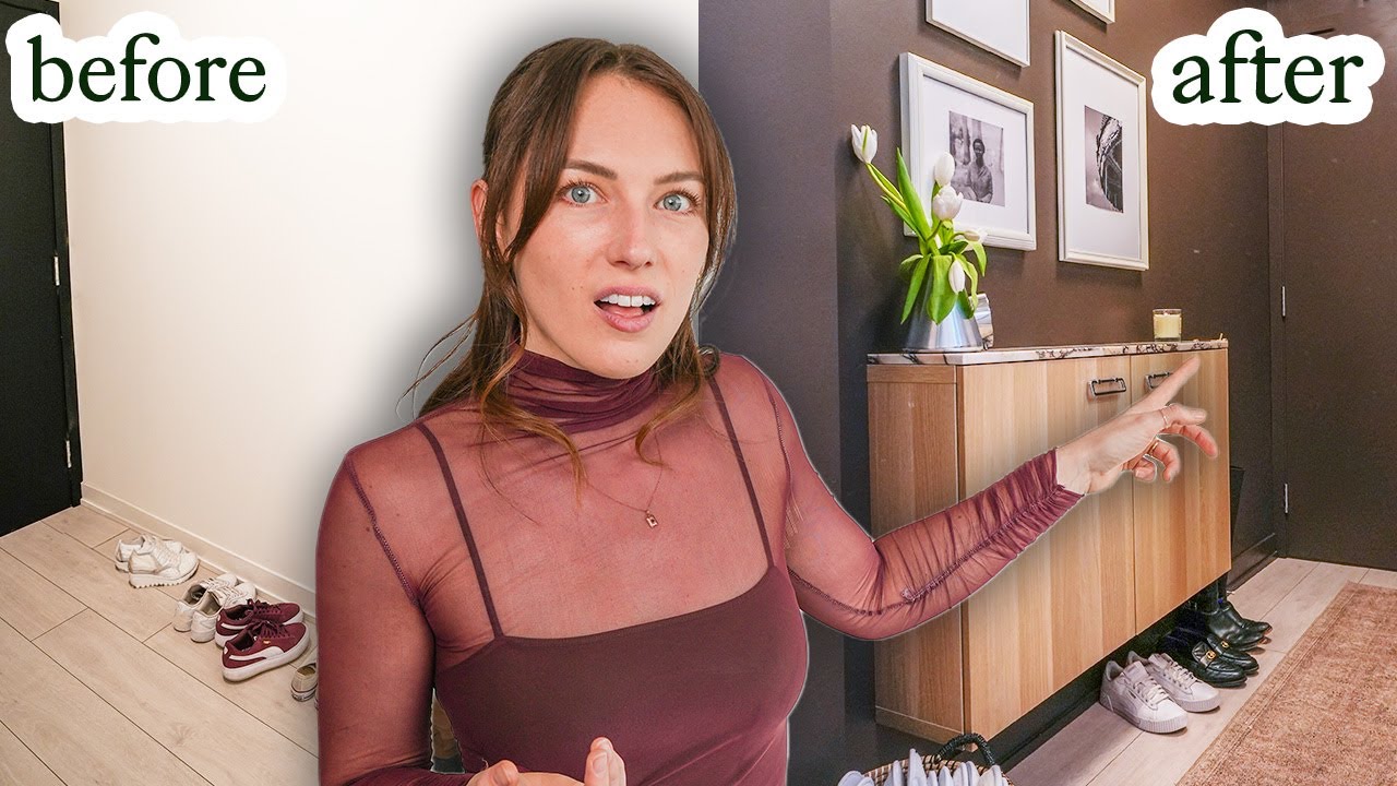 how to decorate a small awkward entryway | modern & minimalist