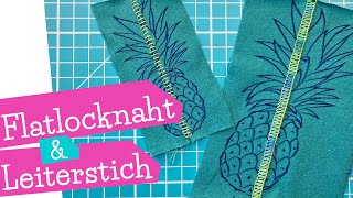 Flatlocknaht & Leiterstich mit der Overlock | 3-Faden Flachnaht | Wendenaht | Nähen | mommymade