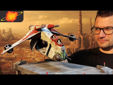 I made the LAAT from Star Wars and a landing platform with LEDs