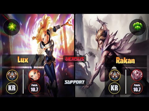 Challenger LUX [Aftershock] (Support) VS  RAKAN - Challenger KR Patch 10.7