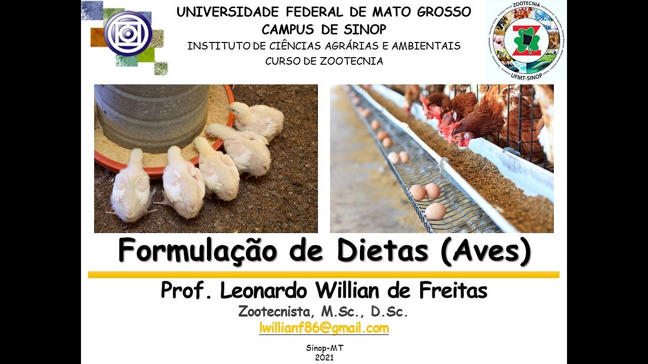 Formulação de dietas para Frangos de corte e Poedeiras comerciais