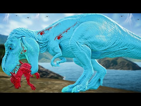 Who Will Win? Colors T-Rex VS Spiderman I-Rex & Indoraptor in Epic Jurassic World Evolution Battle!