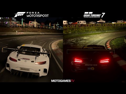 Forza Motorsport (2023) vs Gran Turismo 7 - Nordschleife Night Comparison (Mercedes-AMG GT3)