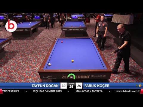 TAYFUN DOĞAN & FARUK KOÇER Bilardo Maçı - 2019 TÜRKİYE KUPASI 1. ETAP ERKEKLER-5.ÖN ELEME