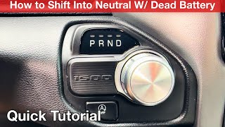 2020 Dodge Ram How to Shift into Neutral With a Dead Battery