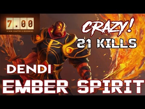 Dendi Idol Ember Spirit   21 Kills & Divine Rapier   DOTA 2 PATCH 7.00   HIGHLIGHTS