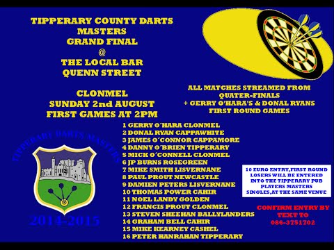 TIPPERARY COUNTY DARTS MASTERS FINAL 2015