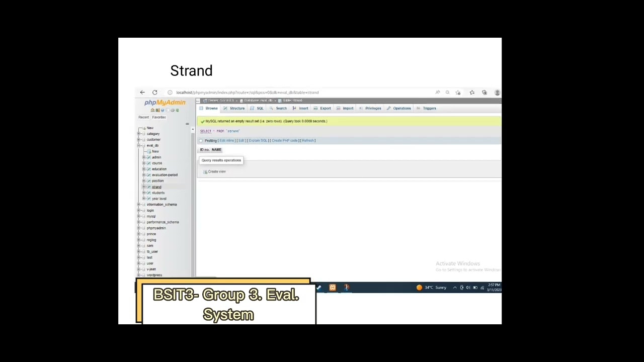 MOIST Computerized Faculty Evaluation System - Database