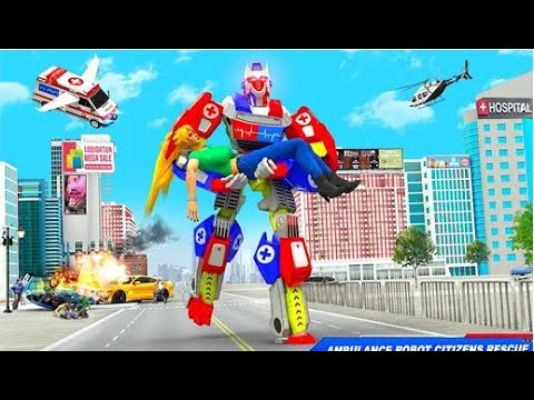 Flying Ambulance Robot Car Part-1 | Rescue City Transform Robot Android GamePlay | By Game Crazy