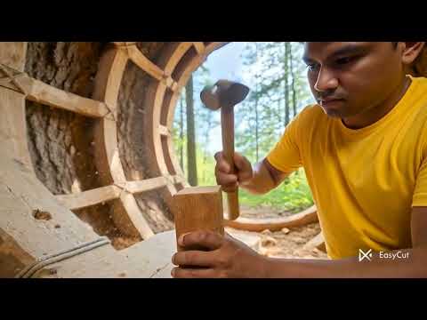 A Modern Survival Shelter Is Hidden Inside This Huge Rotten Tree