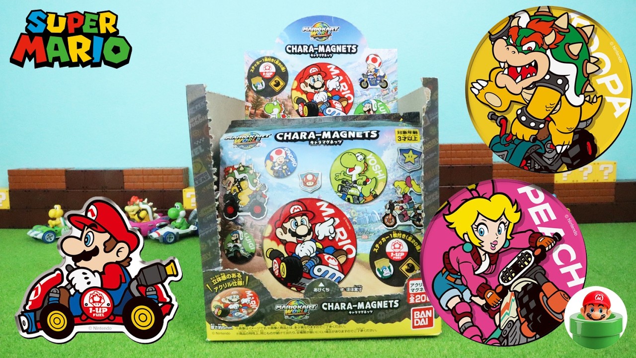 I opened a box of Mario Kart magnets! Will I get the popular Mario, Bowser, and Peach? SUPER MARIO