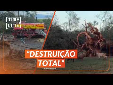 TORNADO no RS: "não sobrou nada", conta repórter em CIDADE ATINGIDA | Timeline