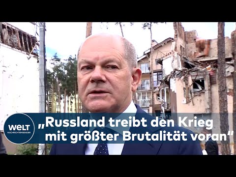 SCHOLZ in KIEW: Erstes Statement des Bundeskanzlers nach Besuch in Irpin | WELT DOKUMENT