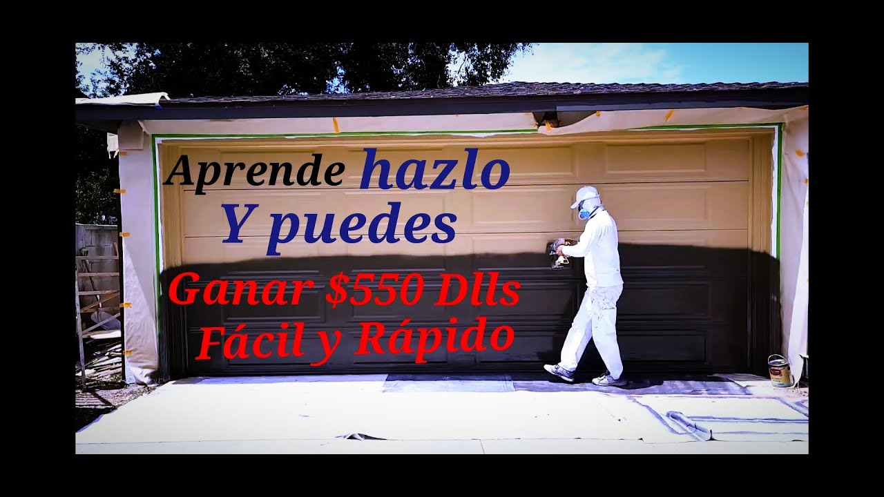 Como pintar una puerta de un garage con airless muy fácil y rápido