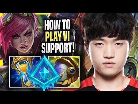LEARN HOW TO PLAY VI SUPPORT LIKE A PRO! - T1 Keria Plays Vi SUPPORT vs Pyke! | Season 2022