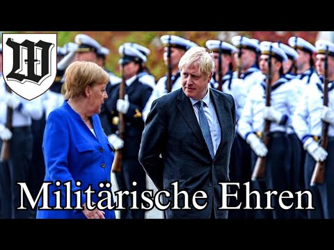 Das Wachbataillon der Bundeswehr empfängt Boris Johnson (2019) Militärische Ehren - Stabsmusikkorps