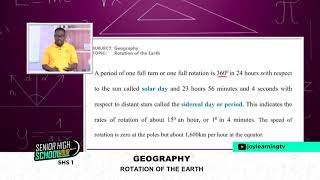 Geography Shs-1   Rotation of the Earth     17-03-2022