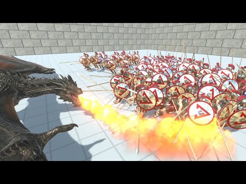 NEW UNIT DRAGON vs 100 Ancient Human Army Animal Revolt Battle Simulator