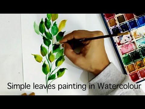 How to paint leaves in Watercolour/simple leaves painting in Watercolour/#@Artfullness6