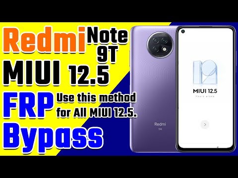 Redmi Note 9T MIUI 12.5 FRP Bypass without PC | For All MIUI 12.5 FRP Bypass Method 2025 #frp
