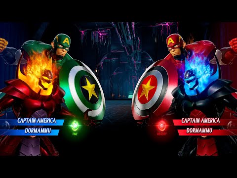 GREEN CAPTAIN AMERICA & DORMAMMU VS RED CAPTAIN AMERICA & BLUE DORMAMMU - Marvel vs Capcom Infinite