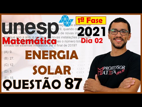 UNESP 2021 | Questão 87 | Resolução Matemática DIA 2 | Energia Solar