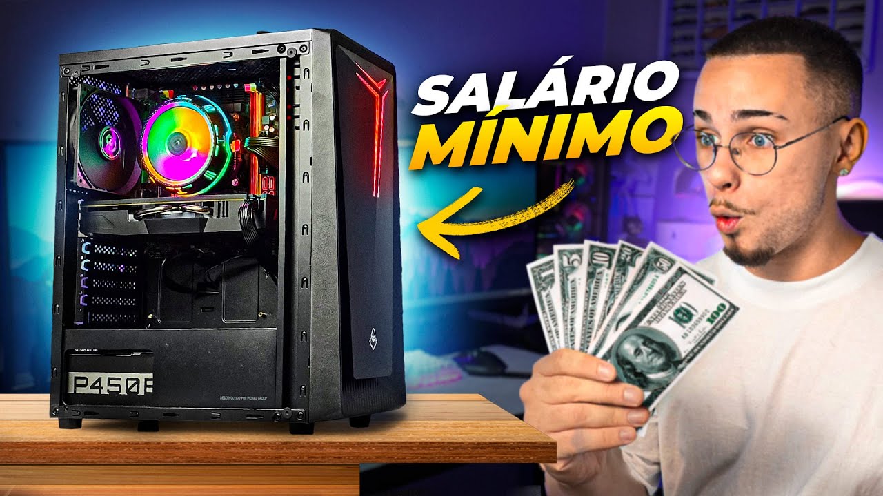 Montei um PC GAMER COMPLETO com um SALÁRIO MÍNIMO - RODOU TUDO