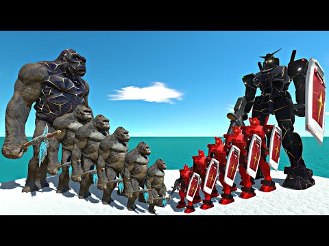Growing King Kong + Black Gold Boss vs Growing Devil Gundam Rx-78 + Black Gold Boss - ARBS