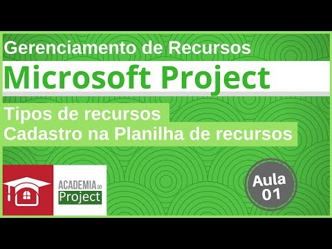 Série - Gerenciando Recursos no MS Project - Aula 1 - Tipos de Recursos e Cadastro no MS Project