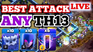 Th13 Yeti Witch Attack With 6 Bat Spell | Best Th13 Attack Strategy in Clash of Clans | Viral | Coc
