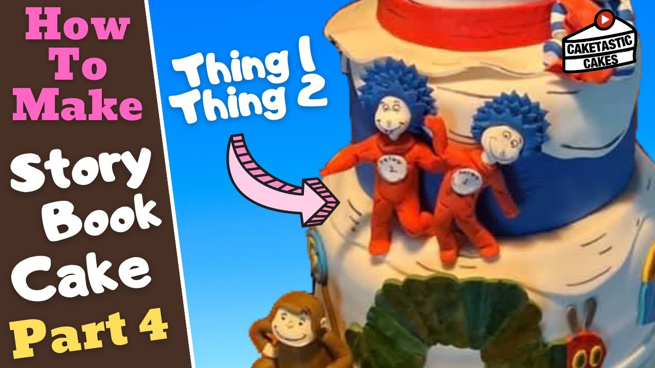 Watch video Thing 1 and Thing 2 Cake Topper - Storybook Dr Seuss Cake (Part 4) Cat in the Hat Cake Tutorial Now Thing 1 and Thing 2 Cake Topper - Storybook Dr Seuss Cake (Part 4) Cat in the Hat Cake Tutorial