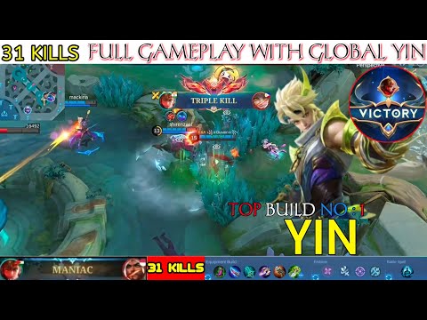 31 KILL !!  YIN DOMAIN MANIAC KILL INSANE DAMAGE POWER FULL BUILD NEW MONTAGE GAMEPLAY #mlbb