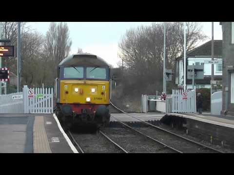 57002/57009 on the Morecambe/Heysham Branch with 6c51,6c52 flasks,19th February 2015 THRASH !!