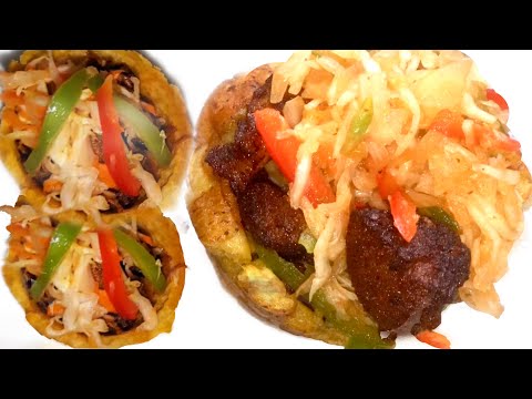Super Delicious Quick & Easy Stuffed Plantain Cups | Haitian Fried Pork 🇭🇹 | Panier de Griot