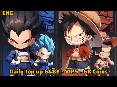 Anime brawl Idle Private Server - Daily top up 648¥ - VIP5 - 6K Coins - Hero UR ( X7Game )