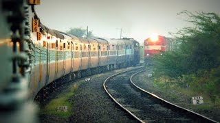 preview picture of video 'Indian Trains Crossing at Dawn!'