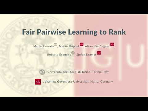Fair Pairwise Learning to Rank