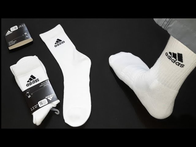 Vídeo relacionado con adidas Unisex adulto Linear Crew Cushioned Socks 3 Pairs, Medium Grey Heather / White / Black, 42-45