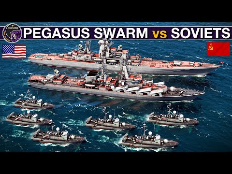 1980's US Pegasus Hydrofoil Swarm vs Soviet Kirov Battlecruiser & Slava Cruiser | Sea Power