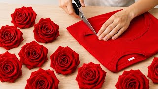 DIY Fabric Roses from an Old T-Shirt | Easy & Beautiful