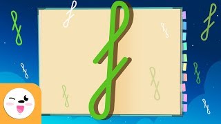 Letter F: cursive script - The alphabet for kids