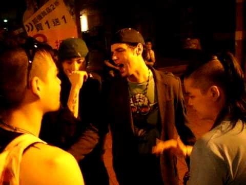 THC et al freestyle in front of Taipei nightclub