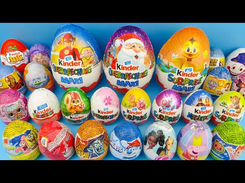 Surprise Eggs Big Set Christmas Kinder Surprises ASMR 2025