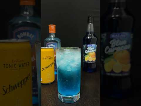 Bombay sapphire Gin (Blue Curacao) Drink #cocktail #drink #whiskey #gintonic #trendingshorts #shorts