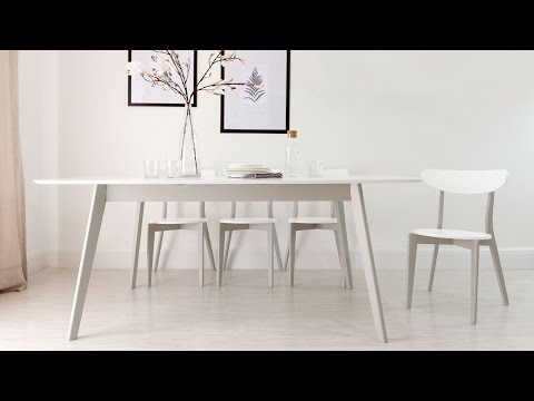 Modern White and Grey Extending Dining Set