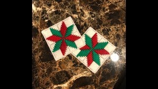 Plastic Canvas Coaster - Christmas Design #3
